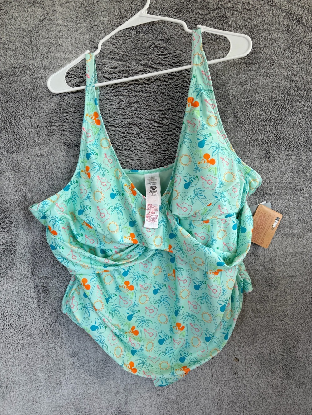 NWT Disney Blue Mickey Mouse Tropical Print Swimsuit –‎ Women's 3X